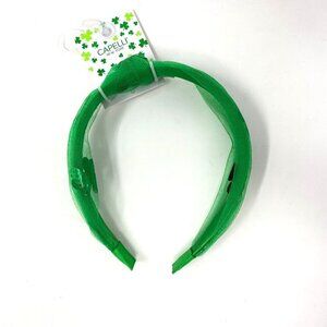 NWT Capelli Top Knot Headband Green Tulle Shamrocks St Patrick's Day